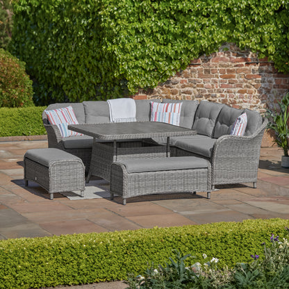 St Tropez Stone Modular Dining Set With Adjustable Table Set13