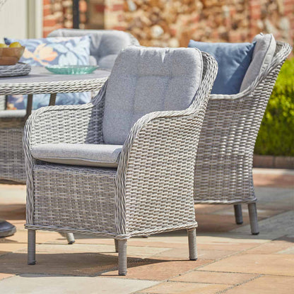 St Tropez Stone 8 Seat Dining Set with Lazy Susan and  3m Crank & Tilt Parasol Set 3