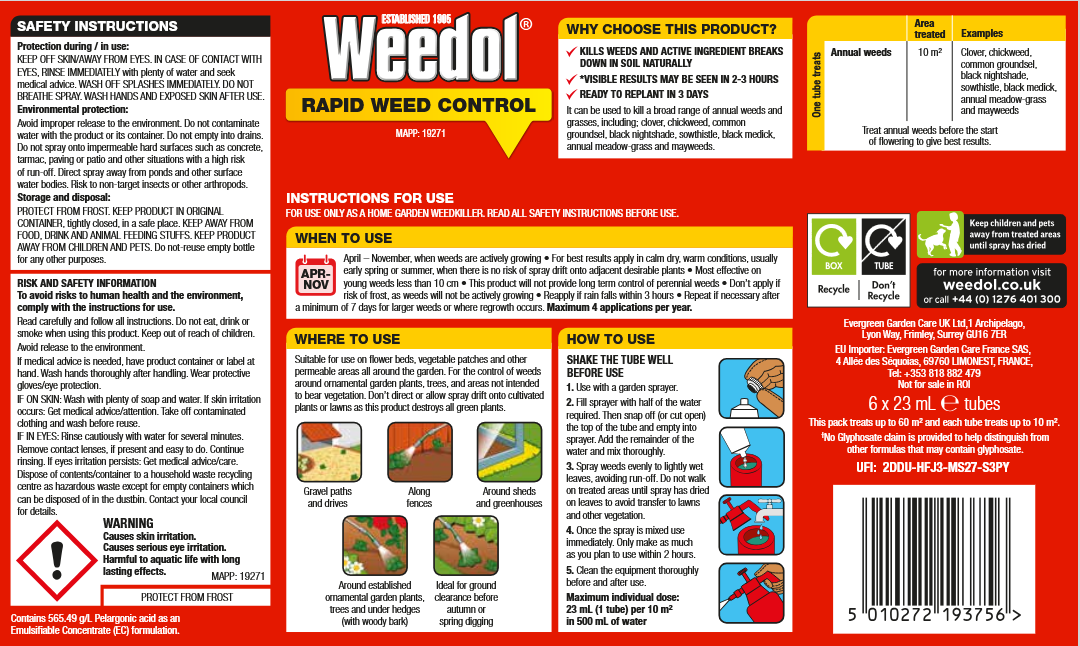 Weedol® Rapid Weed Control (Concentrate Tubes) 6 Tubes - 12 Tubes