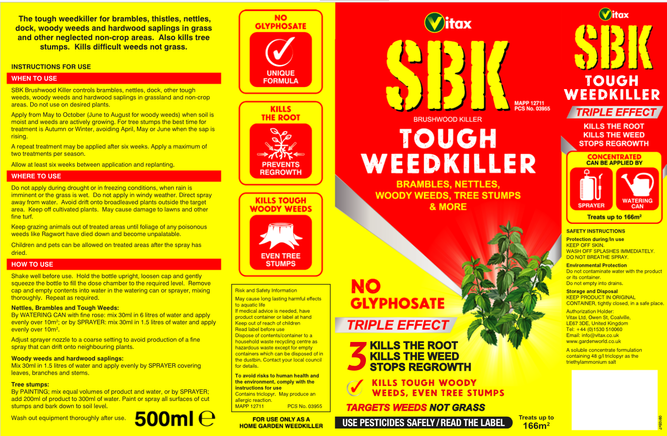 Vitax SBK Brushwood Killer Concentrate 250ml - 500ml - 1Litre