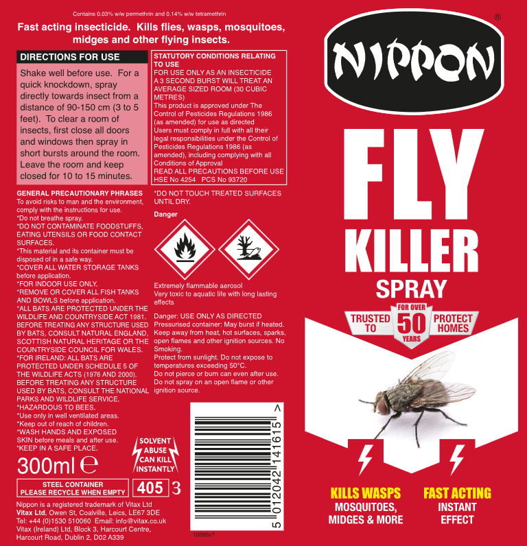 Vitax Nippon Fly & Wasp Killer Aerosol 300ml