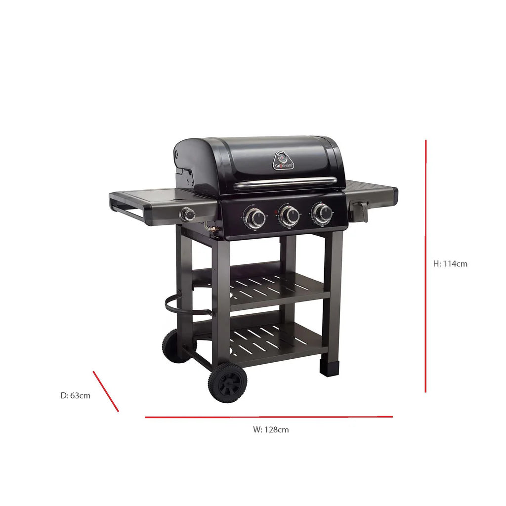Grillstream Carbon 3 Burner Hybrid BBQ