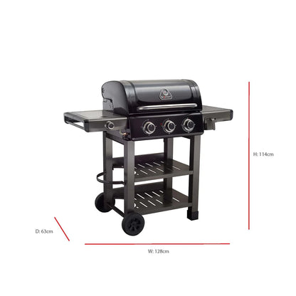 Grillstream Carbon 3 Burner Hybrid BBQ
