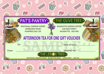 Barr's Garden Centres Afternoon Tea Gift Vouchers