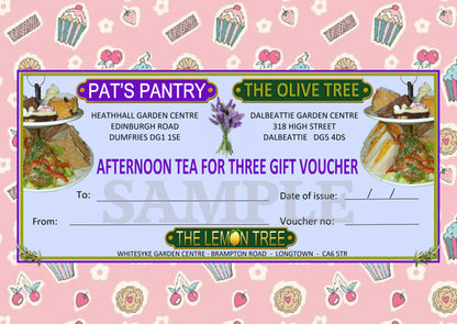 Barr's Garden Centres Afternoon Tea Gift Vouchers