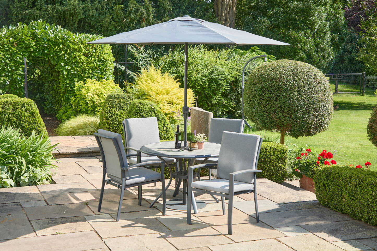 Turin Aluminium 4 Seater Dining Set