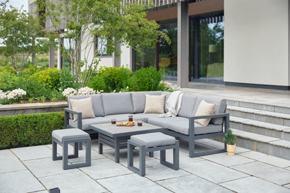 Turin Aluminium Compact Modular Dining set with adj. Table