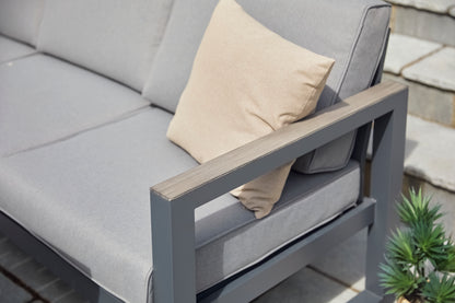 Turin Aluminium Compact Modular Dining set with adj. Table