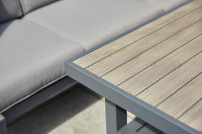 Turin Aluminium Compact Modular Dining set with adj. Table