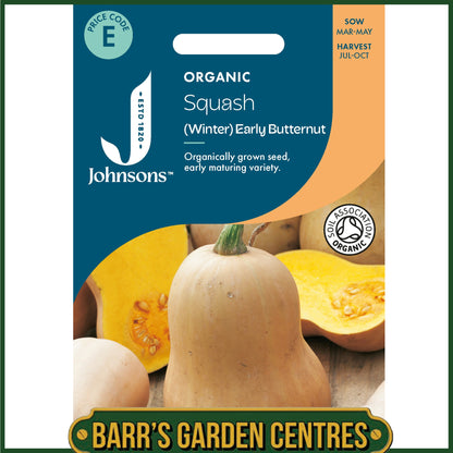 Johnsons - Organic Vegetable - Squash (winter) Early Butternut - 10 Seeds