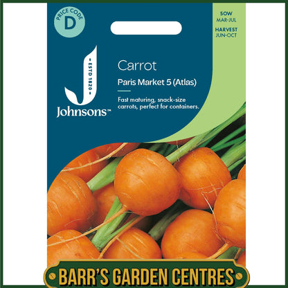 Johnsons - Carrot Paris Market 5 (atlas) - 1000 Seeds