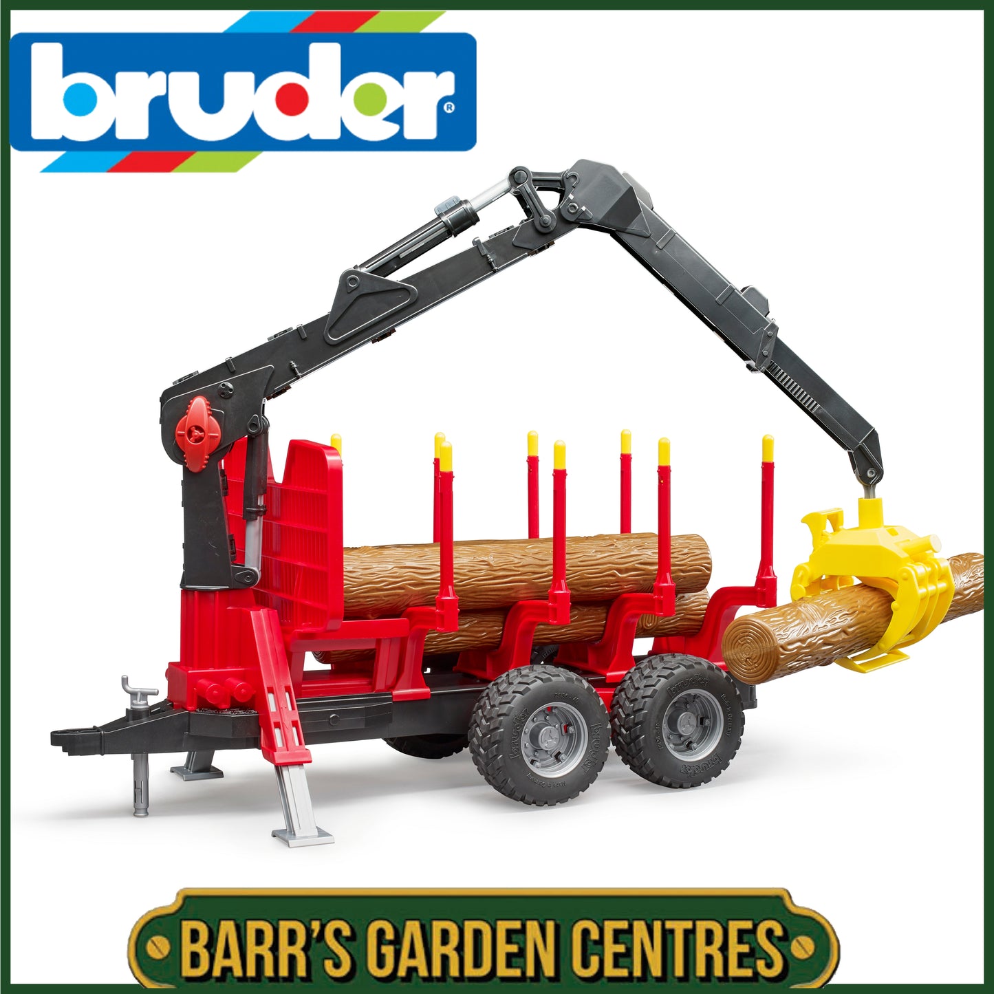 BRUDER Forestry Trailer With Loading Crane And Grab