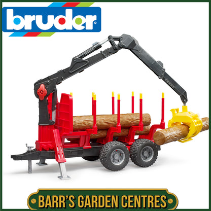 BRUDER Forestry Trailer With Loading Crane And Grab