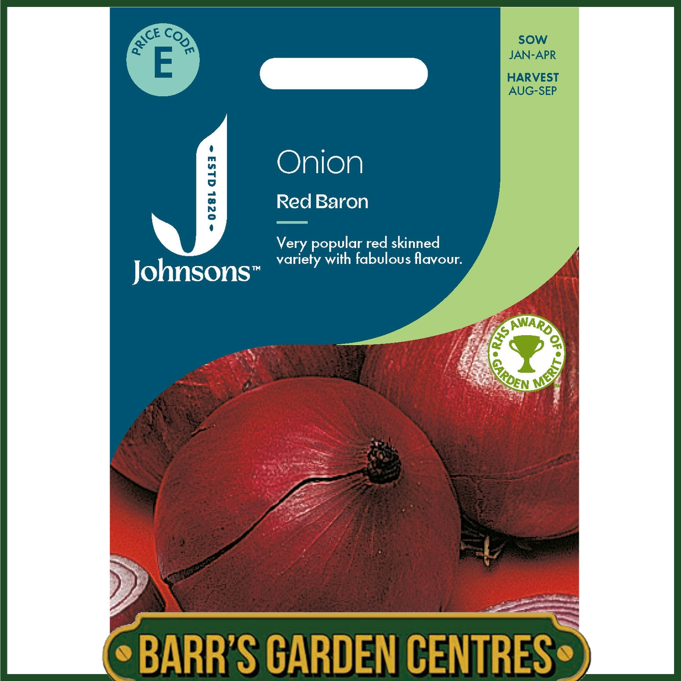 Johnsons - Onion Red Baron - 175 Seeds
