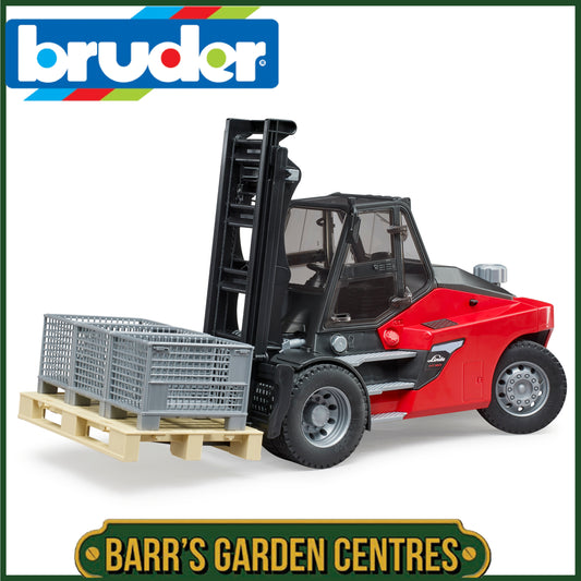 BRUDER Linde HT160D Stacker With Pallet And 3 Pallet Cages