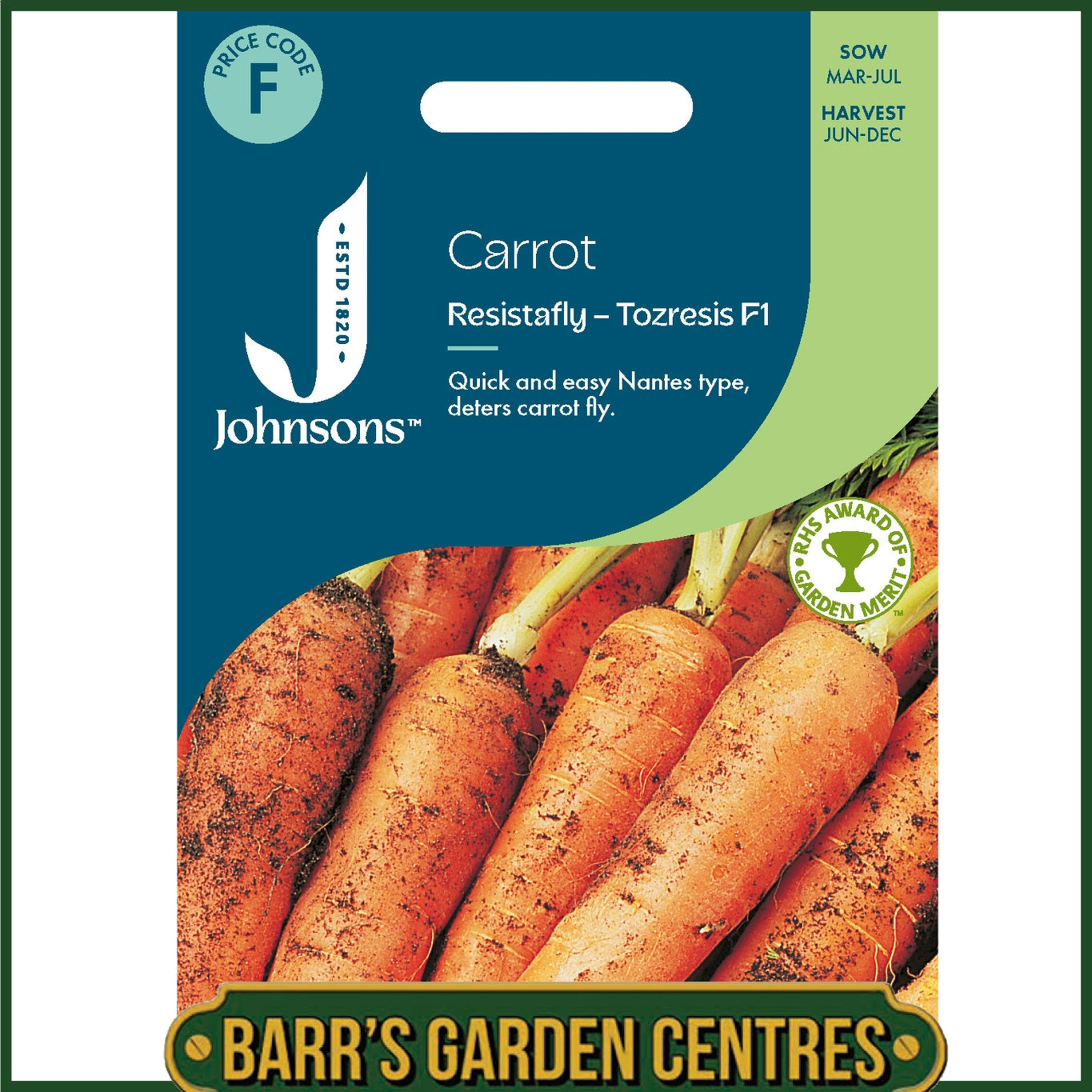 Johnsons - Carrot Resistafly - Tozresis F1 - 350 Seeds