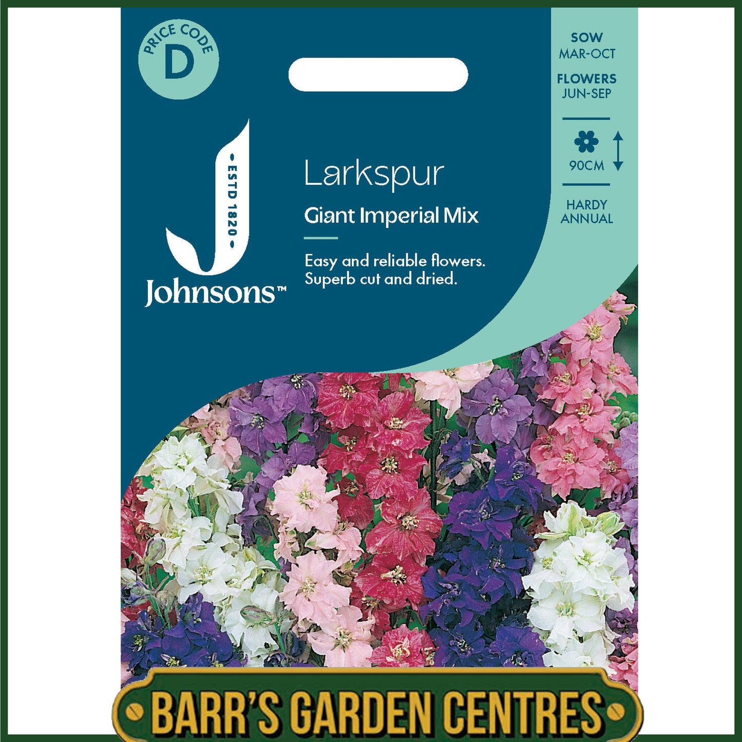 Johnsons - Larkspur Giant Imperial Mix - 300 Seeds