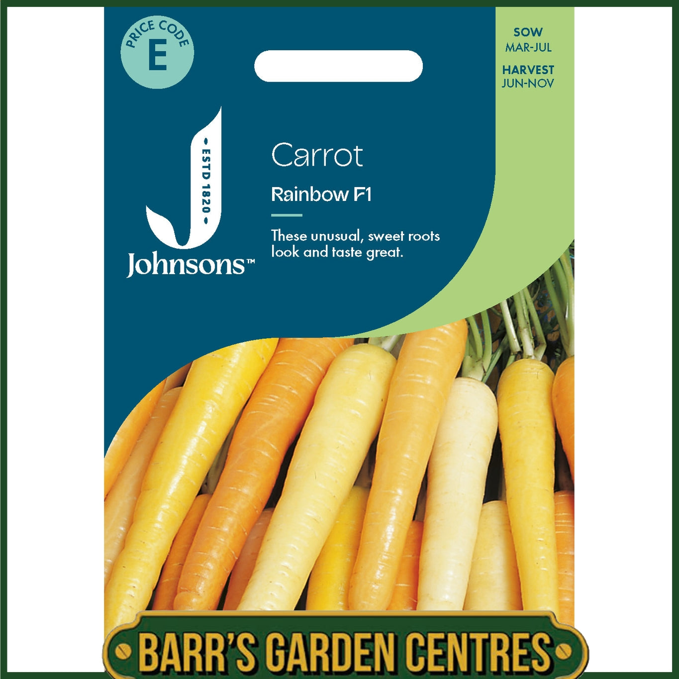 Johnsons - Carrot Rainbow F1 - 350 Seeds