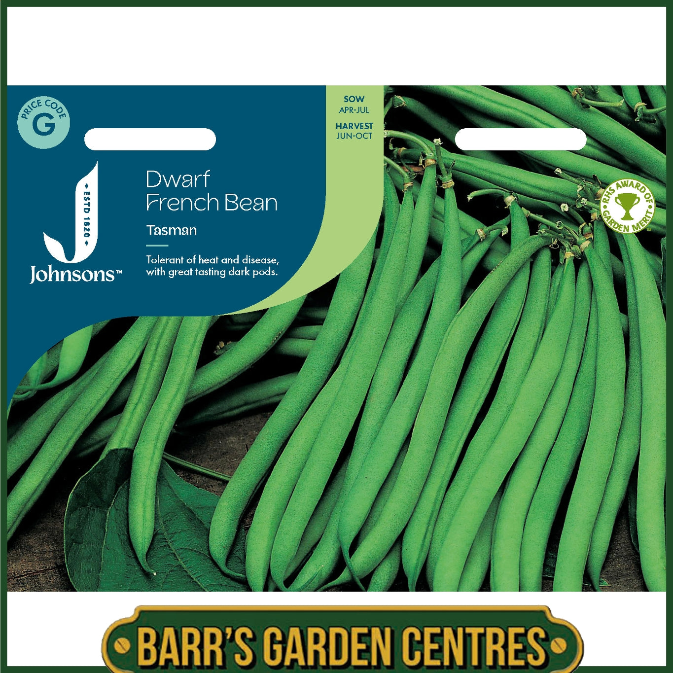 Johnsons - Dwarf French Bean asman - 100 Seeds