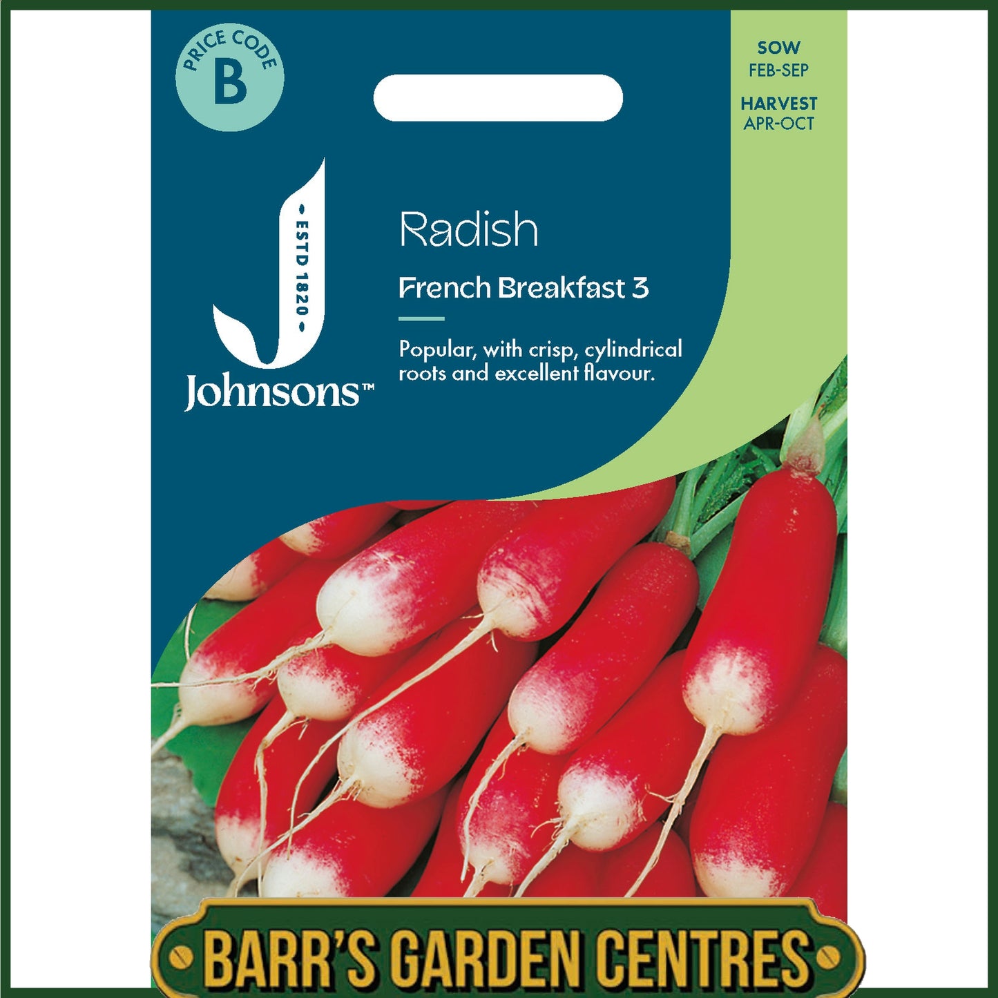 Johnsons - Radish French Breakfast 3 - 750 Seeds