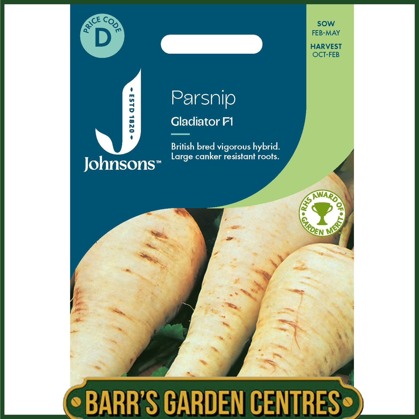 Johnsons - Parsnip Gladiator F1 - 200 Seeds