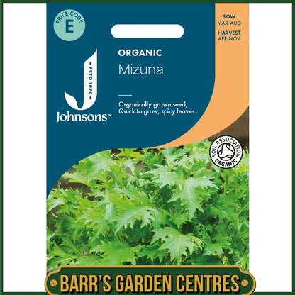 Johnsons -  Organic Vegetable - Mizuna - 350 Seeds