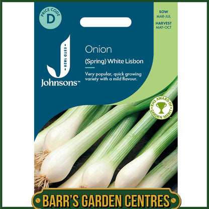 Johnsons -  Onion (spring) White Lisbon - 500 Seeds
