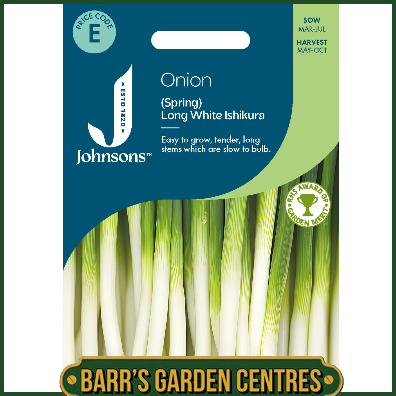Johnsons -  Onion (spring) Long White Ishikura - 375 Seeds