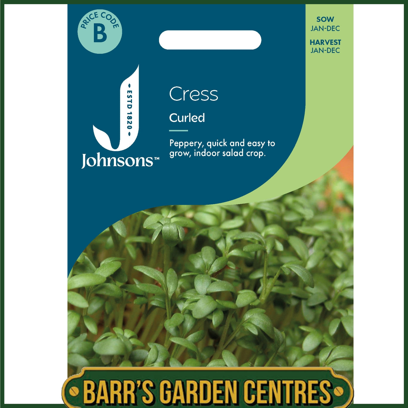 Johnsons - Cress Curled - 3000 Seeds