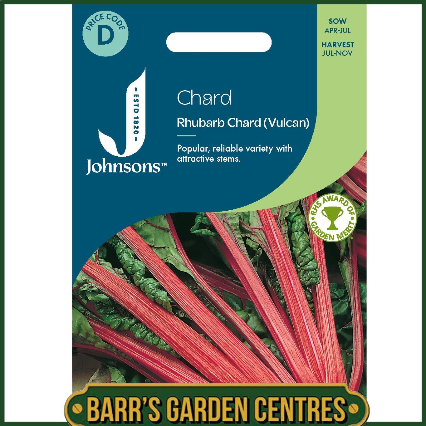 Johnsons - Chard Rhubarb Chard (vulcan) - 125 Seeds