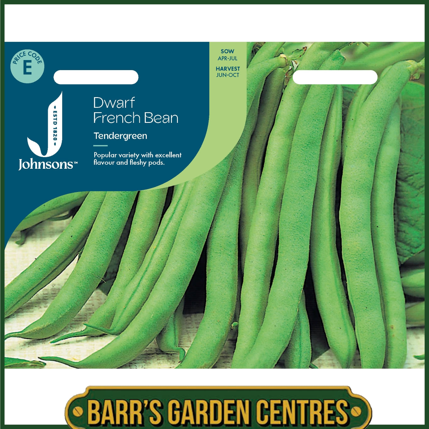 Johnsons - Dwarf French Bean Tendergreen - 125 Seeds