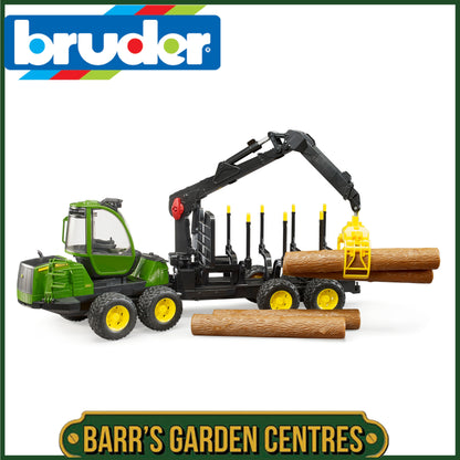 BRUDER John Deere 1210E Forwarder With 4 Trunks And Grab