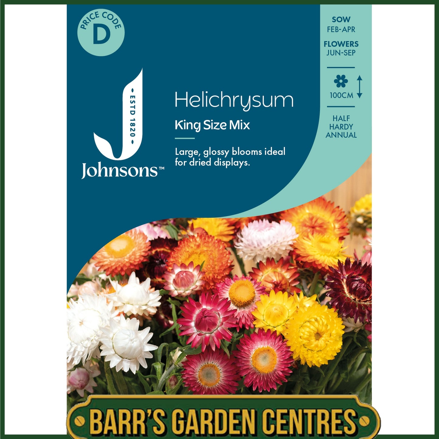 Johnsons - Helichrysum King Size Mix - 500 Seeds