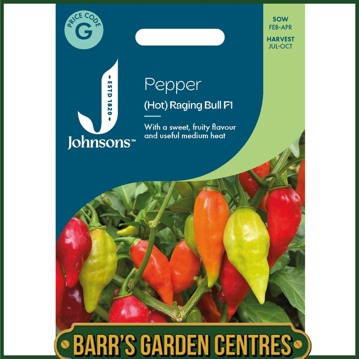 Johnsons - Pepper (hot) Raging Bull F1 - 10 Seeds