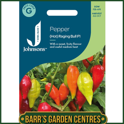 Johnsons - Pepper (hot) Raging Bull F1 - 10 Seeds
