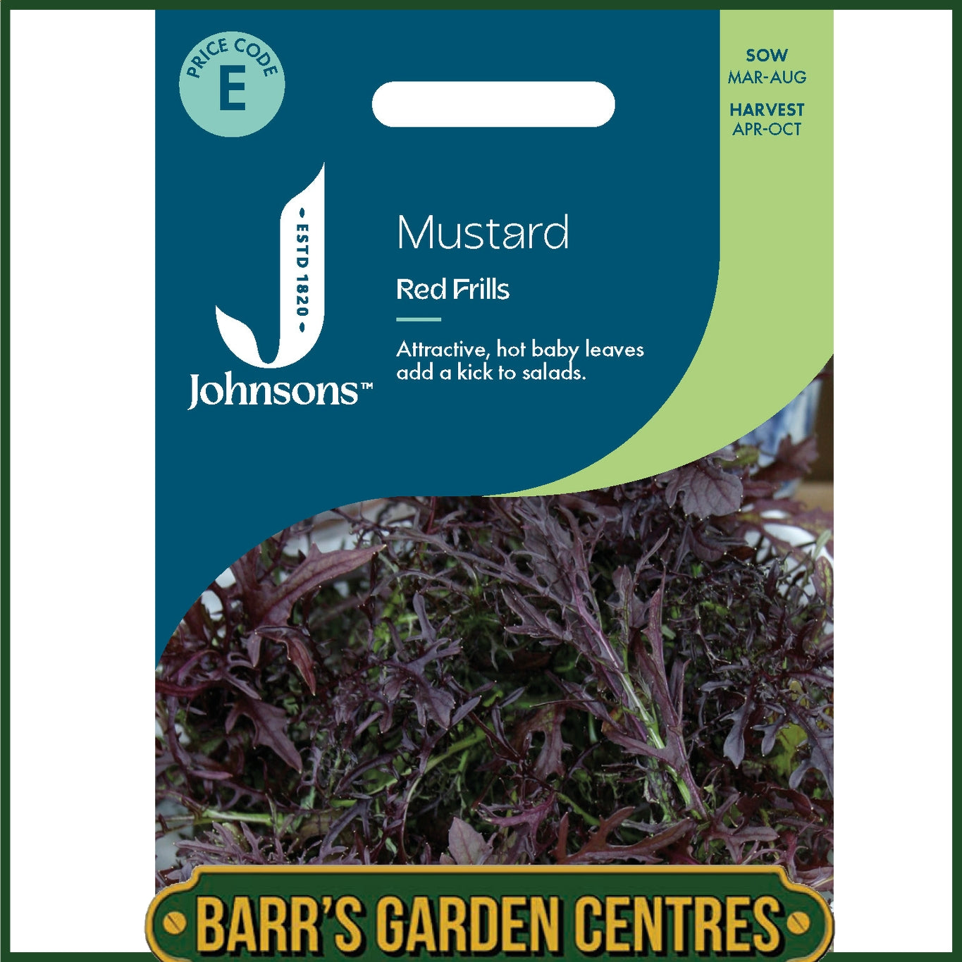 Johnsons -  Mustard Red Frills - 350 Seeds