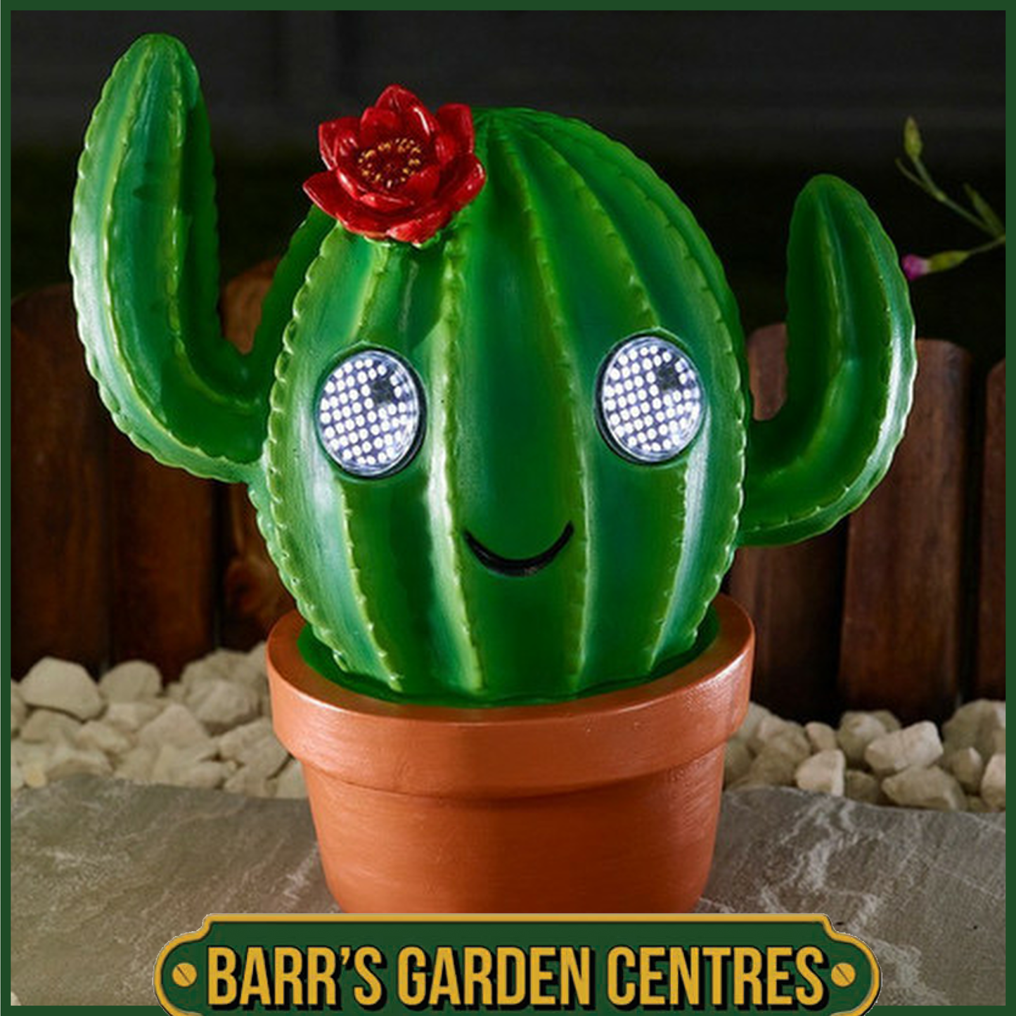 Smart Solar Blinkin' Cactus Solar Powered Garden Ornament