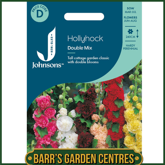 Johnsons - Hollyhock Double Mix - 50 Seeds