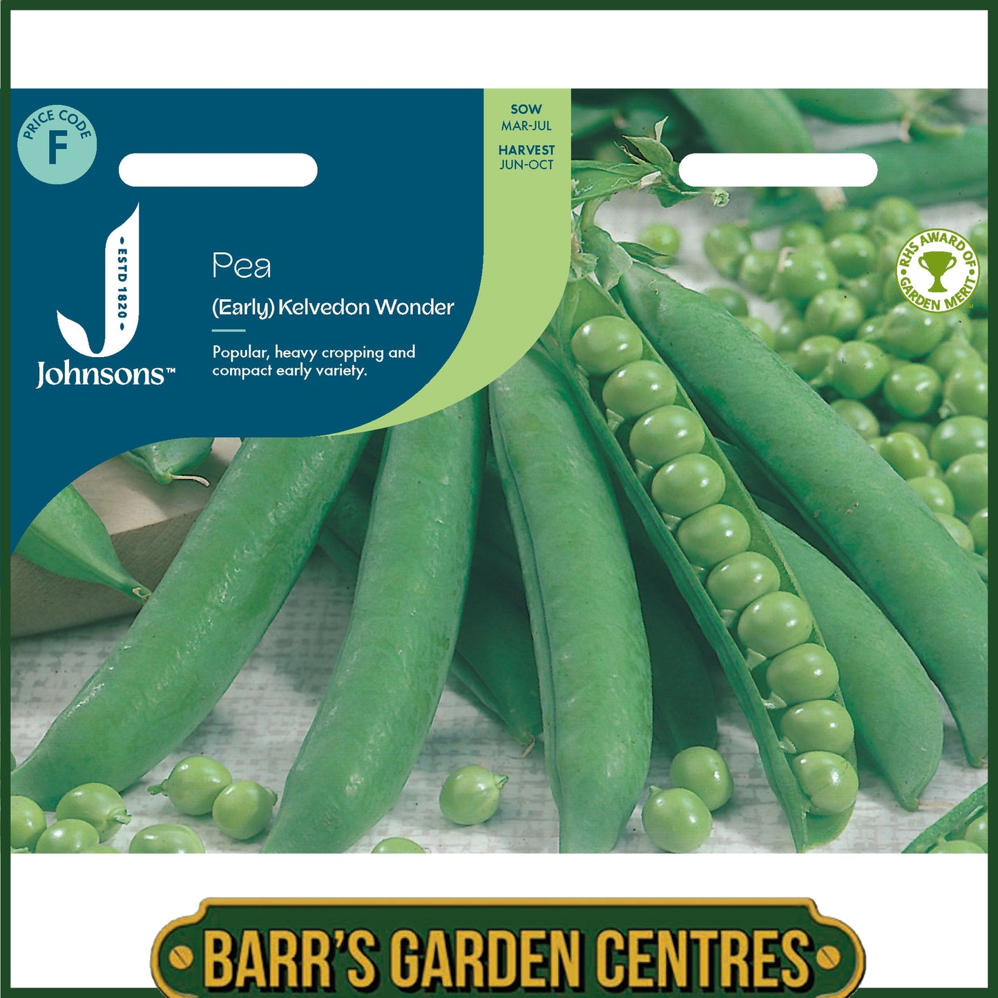 Johnsons - Pea (early) Kelvedon Wonder - 350 Seeds