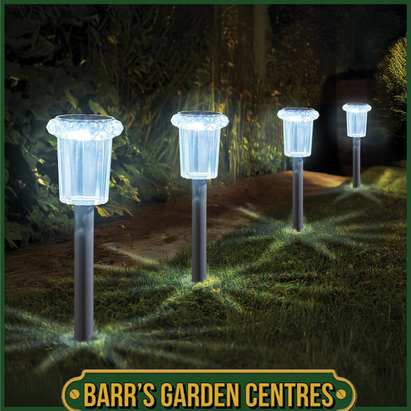 Smart Solar 4PK Solar Raylite Cool White Stake Lights