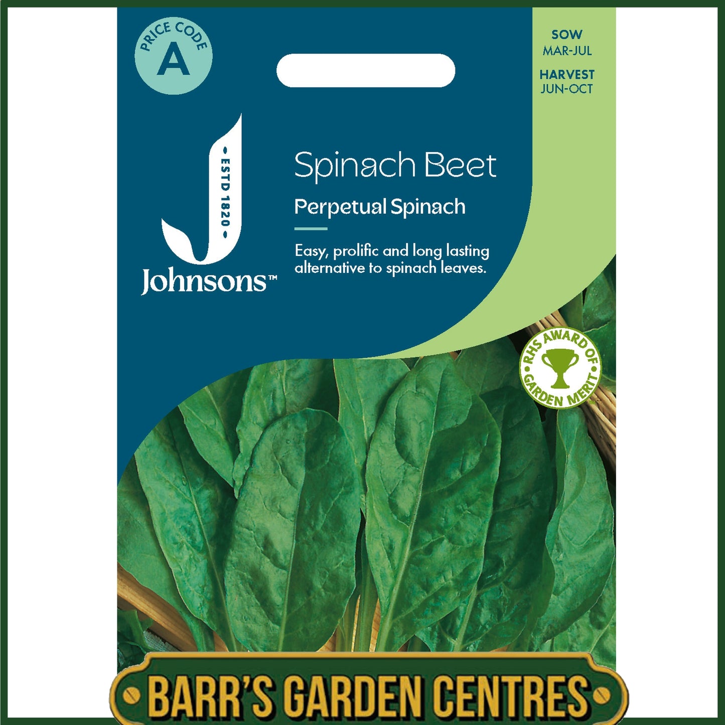 Johnsons - Spinach Beet Perpetual Spinach - 250 Seeds