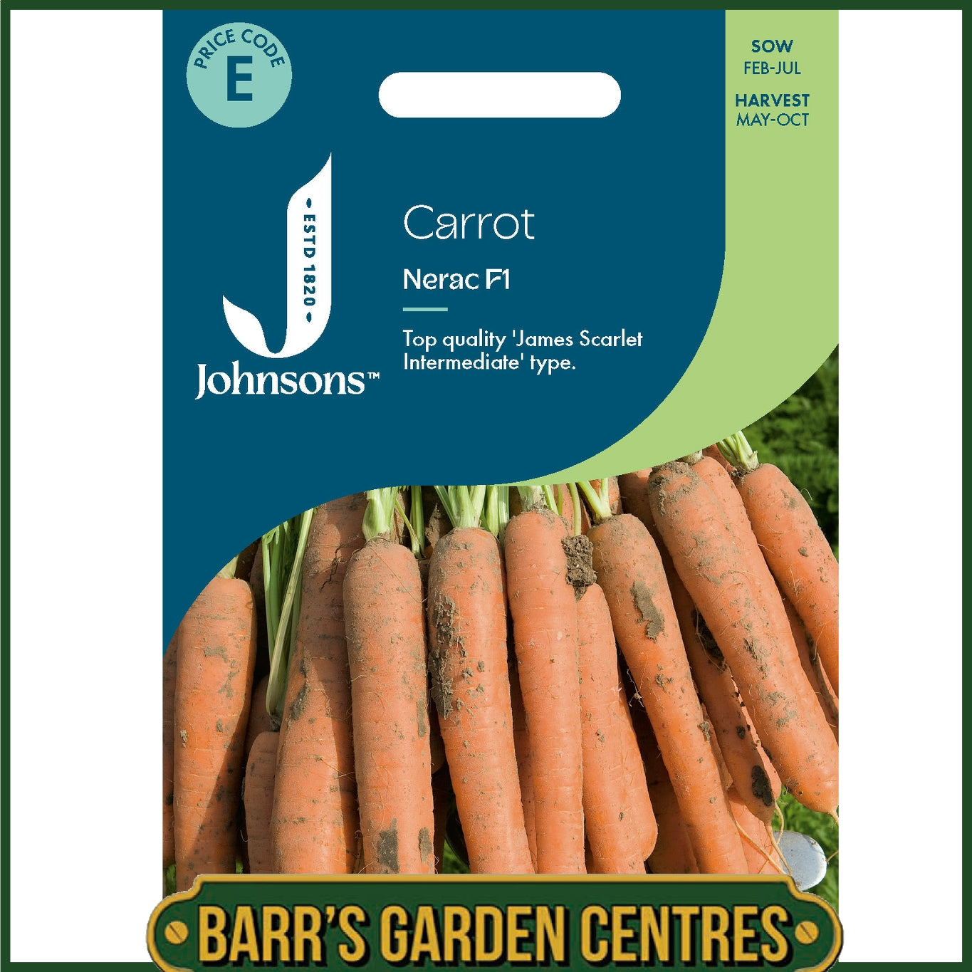 Johnsons - Carrot Nerac F1 - 350 Seeds