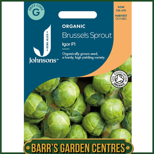 Johnsons - Organic Vegetable - Brussels Sprout Igor F1 - 20 Seeds
