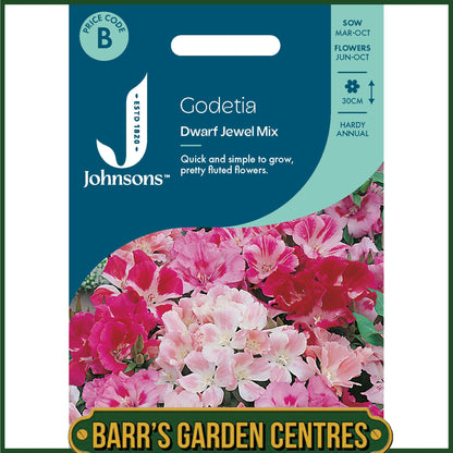 Johnsons - Godetia Dwarf Jewel Mix - 1000 Seeds