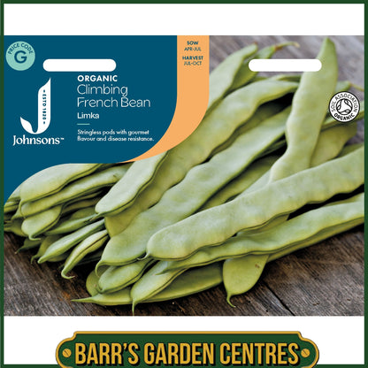 Johnsons - Organic Vegetable - Climbing French Bean Limka - 30 Seeds