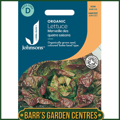 Johnsons - Organic Vegetable - Lettuce Merveille Des Quatre Saisons - 1000 Seeds