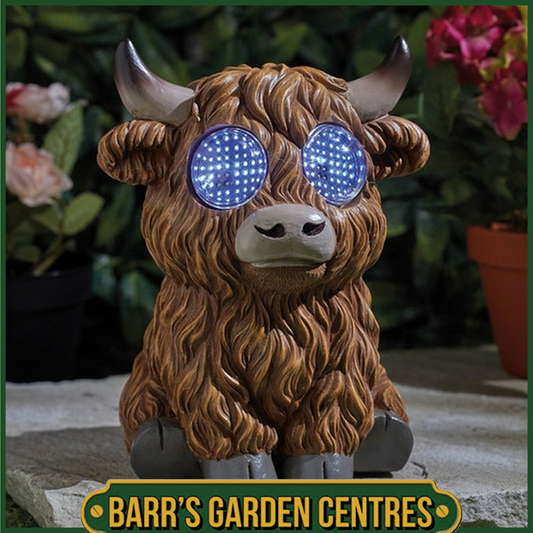 Smart Solar Blinkin' Highland Cow Solar Powered Garden Ornament