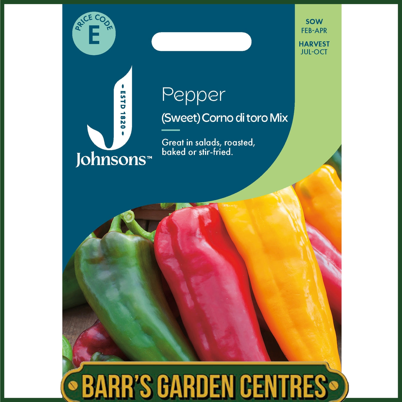 Johnsons - Pepper (sweet) Corno Di Toro Mix - 30 Seeds
