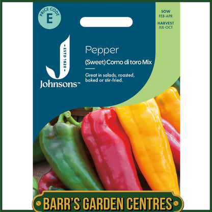 Johnsons - Pepper (sweet) Corno Di Toro Mix - 30 Seeds