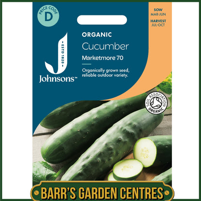 Johnsons - Organic Vegetable - Cucumber Marketmore 70 - 20 Seeds